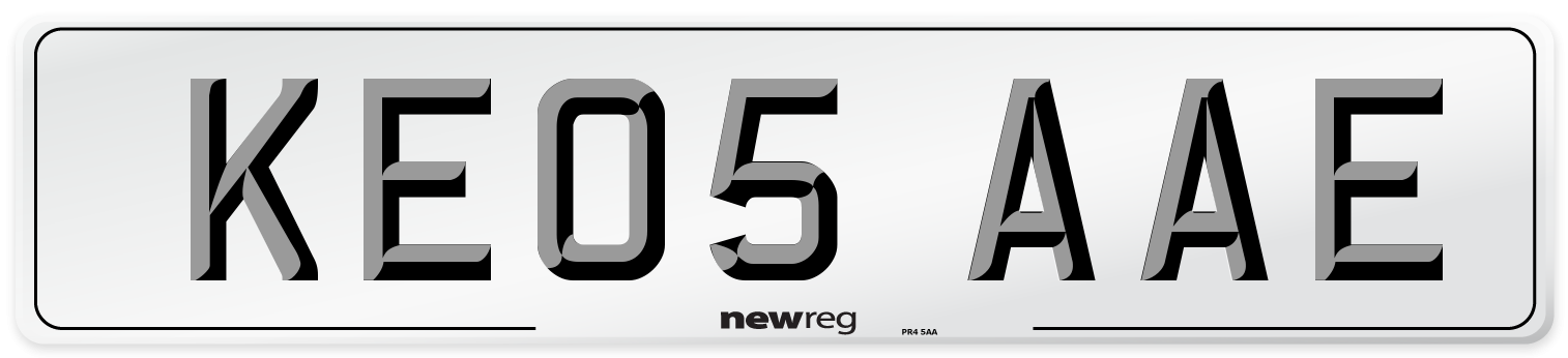 KE05 AAE Number Plate from New Reg